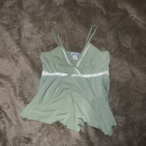 Koi Sage Green Top with Silver Accents